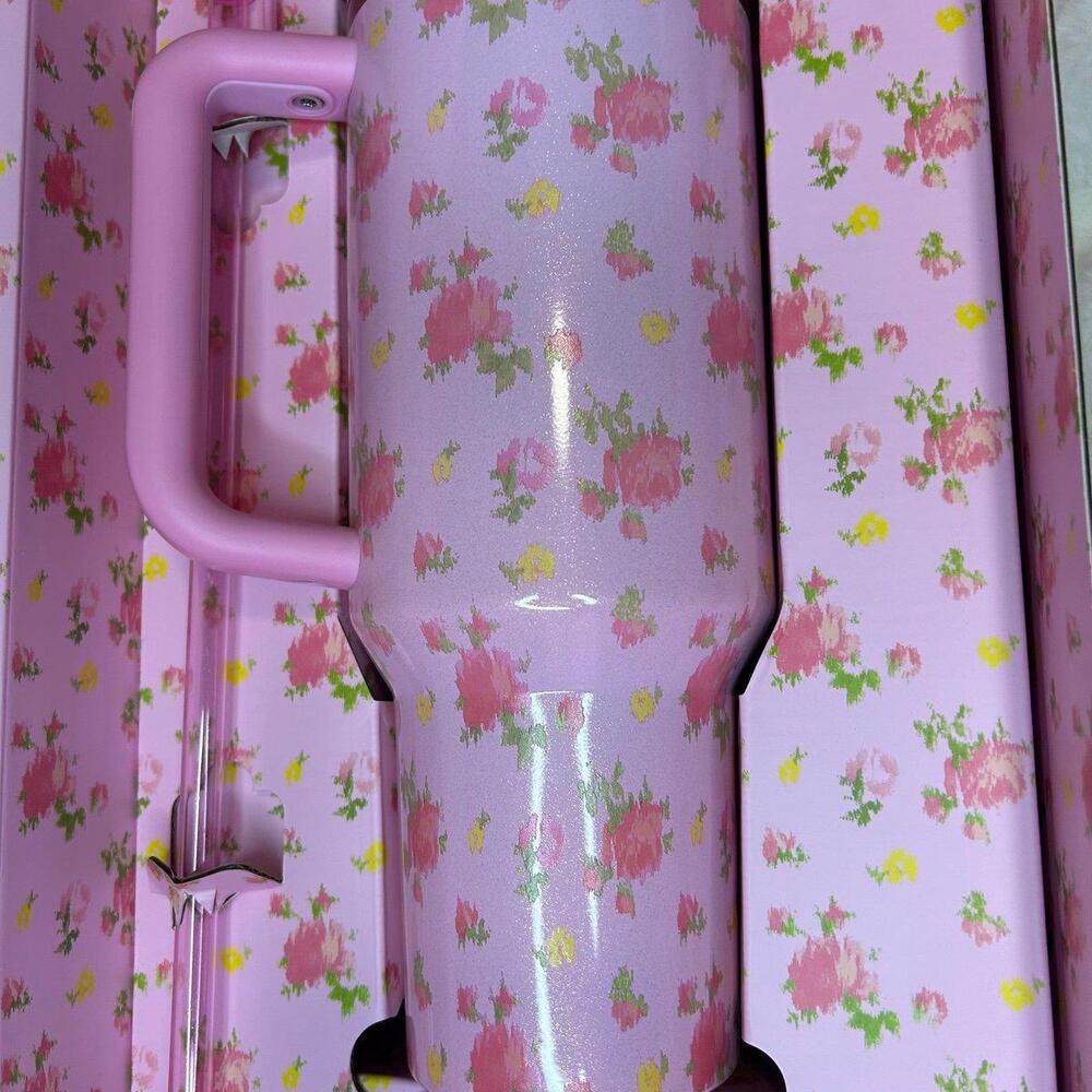 STANLEY x Love Shack Fancy Tumbler 40oz Ibiza Sunset Pink - Picture 2 of 9